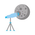 Telescope observing the moon Royalty Free Stock Photo