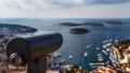 Telescope overlooking Hvar Town Royalty Free Stock Photo