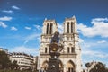 Telescope overlooking for Notre Dame Royalty Free Stock Photo