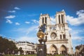 Telescope overlooking for Notre Dame Royalty Free Stock Photo