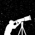 Telescope person concept icon isolated on dark background