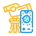 telescope with phone connectivity color icon vector illustration Royalty Free Stock Photo