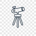 Telescope Pointing Up concept vector linear icon isolated on transparent background, Telescope Pointing Up concept transparency l