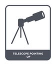 telescope pointing up icon in trendy design style. telescope pointing up icon isolated on white background. telescope pointing up