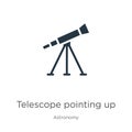 Telescope pointing up icon vector. Trendy flat telescope pointing up icon from astronomy collection isolated on white background.