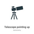 Telescope pointing up vector icon on white background. Flat vector telescope pointing up icon symbol sign from modern astronomy