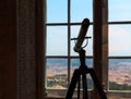 Telescope in the room Royalty Free Stock Photo