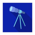 Telescope for schools. Device for astronomy. Device for inspection of the stars.School And Education single icon in flat