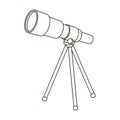Telescope for schools. Device for astronomy. Device for inspection of the stars.School And Education single icon in