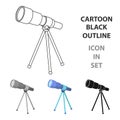 Telescope for schools. Device for astronomy. Device for inspection of the stars.School And Education single icon in