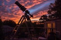 telescope set up for night sky time-lapse photography