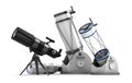 Telescope set on white background