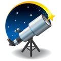 Telescope and a star in the sky