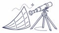 Telescope with Sun Shield, Solar Observation Tool, Science Art, vector design Generative AI Royalty Free Stock Photo