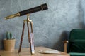 Telescope on the table Royalty Free Stock Photo