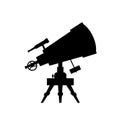 Telescope. Vector silhouette on white background