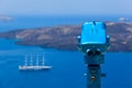 Telescope view over Santorini