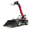 Telescopic loader isolated over white, with clipping path Royalty Free Stock Photo