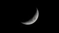 Telescopic view crescent new moon