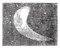 Telescopic view of Halley`s comet, as it appeared on Nov. 5, 1835, vintage engraving
