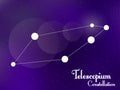 Telescopium constellation. Starry night sky. Cluster of stars, galaxy. Deep space. Vector illustration Royalty Free Stock Photo