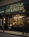 Telestar Locksmiths sign, in the Financial District, Manhattan, New York Royalty Free Stock Photo