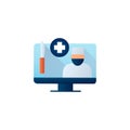 Online surgery flat icon