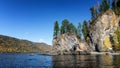 Teletskoye lake in autumn, Russia, Altai Royalty Free Stock Photo