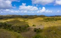 Teletubbies Hill. Drone Shot Tropical Savanna Hills at Nusa Penida, Bali - Indonesia