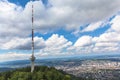 Televesion tower on top of uetliberg and the aerial view of Zur Royalty Free Stock Photo