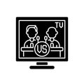 Televised debates black glyph icon Royalty Free Stock Photo