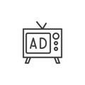 Television advertising line icon