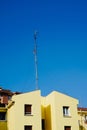 Television aerial on the rooftop