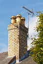Television aerials on chimney Royalty Free Stock Photo