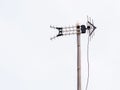 Television antenna with bamboo pole Royalty Free Stock Photo