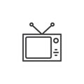 Television with antenna outline icon