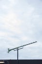 Television antennas with sky background. Analog television antenna on roof. Antennae for digital TV and radio reception. Mobile co Royalty Free Stock Photo