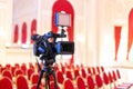 Television camera in event room Royalty Free Stock Photo