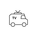 television, car icon. Element of television icon for mobile concept and web apps. Thin line television, car icon can be used for Royalty Free Stock Photo