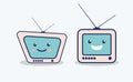 Television character icon set isolated on white background Royalty Free Stock Photo