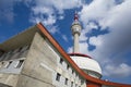 Television communications tower and transmitter, Praded, Jeseniky, Czech Republic, Czechia. Royalty Free Stock Photo