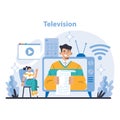 Mass media concept. Flat vector illustration. Royalty Free Stock Photo