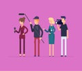 Television crew at work - modern flat design style isolated illustration