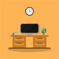 television and cupboard vector illustration. Royalty Free Stock Photo