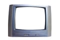 Television display with a white screen Front view Royalty Free Stock Photo