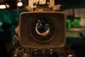 Television Film Camera with focus on the rim of the lens Royalty Free Stock Photo