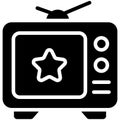 television glyph icon, vector design usa independence day