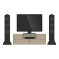 Television home theater icon cartoon vector. Music player Royalty Free Stock Photo