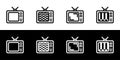 Television icon set. Classic television no signal