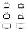 Television icons set vector